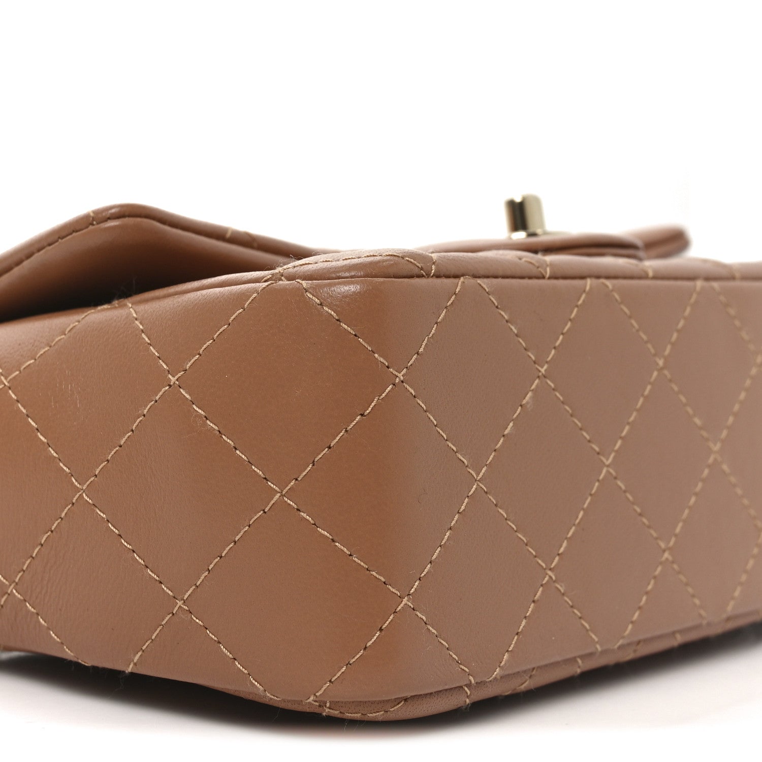 Chanel Lambskin Quilted Mini Rectangular Flap Brown 14 of 20