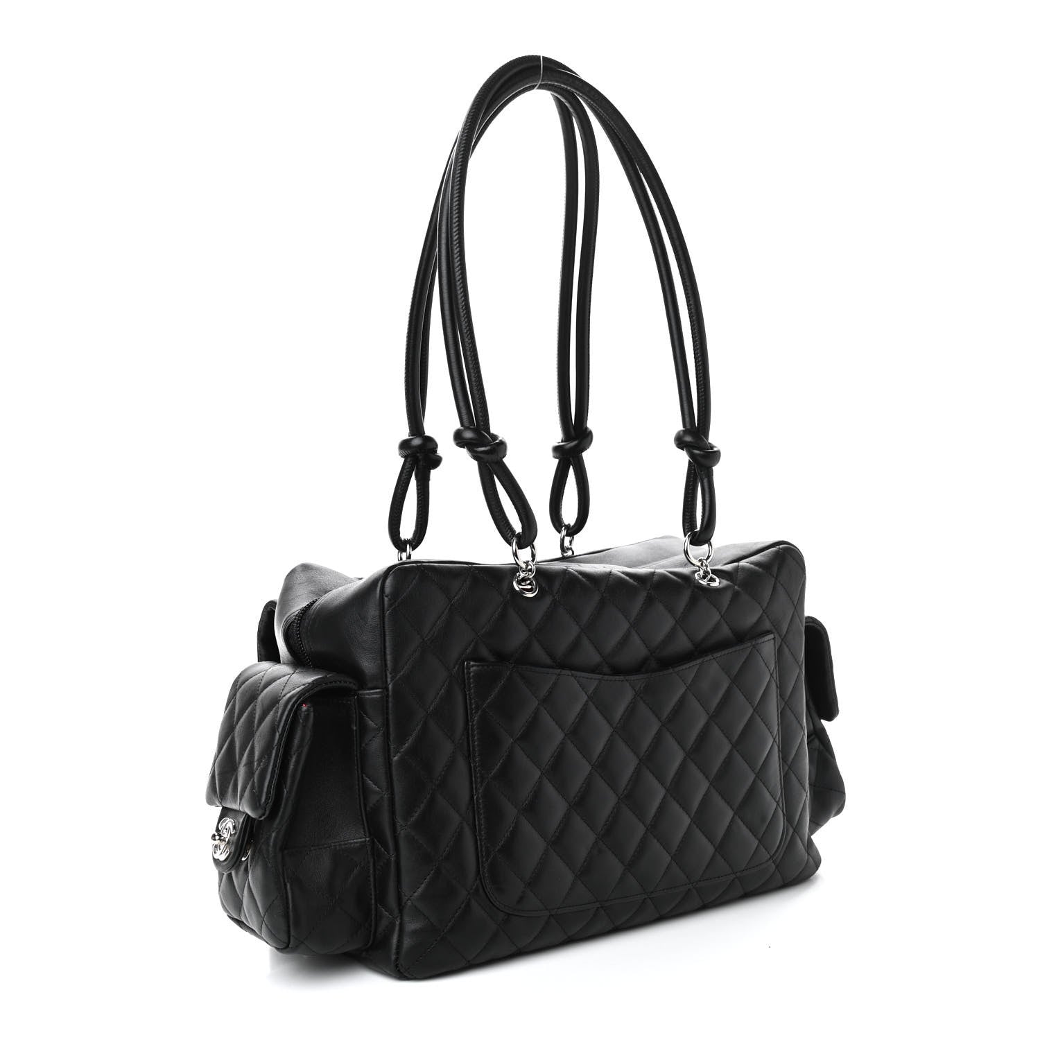 Chanel Calfskin Quilted Large Cambon Multipocket Reporter Black 3 of 11
