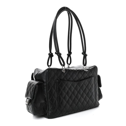 Chanel Calfskin Quilted Large Cambon Multipocket Reporter Black 3 of 11