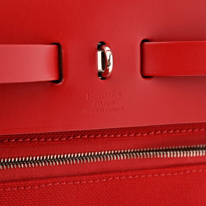 Hermes Military Toile Vache Hunter Herbag Zip PM 31 Rouge Piment 7 of 15