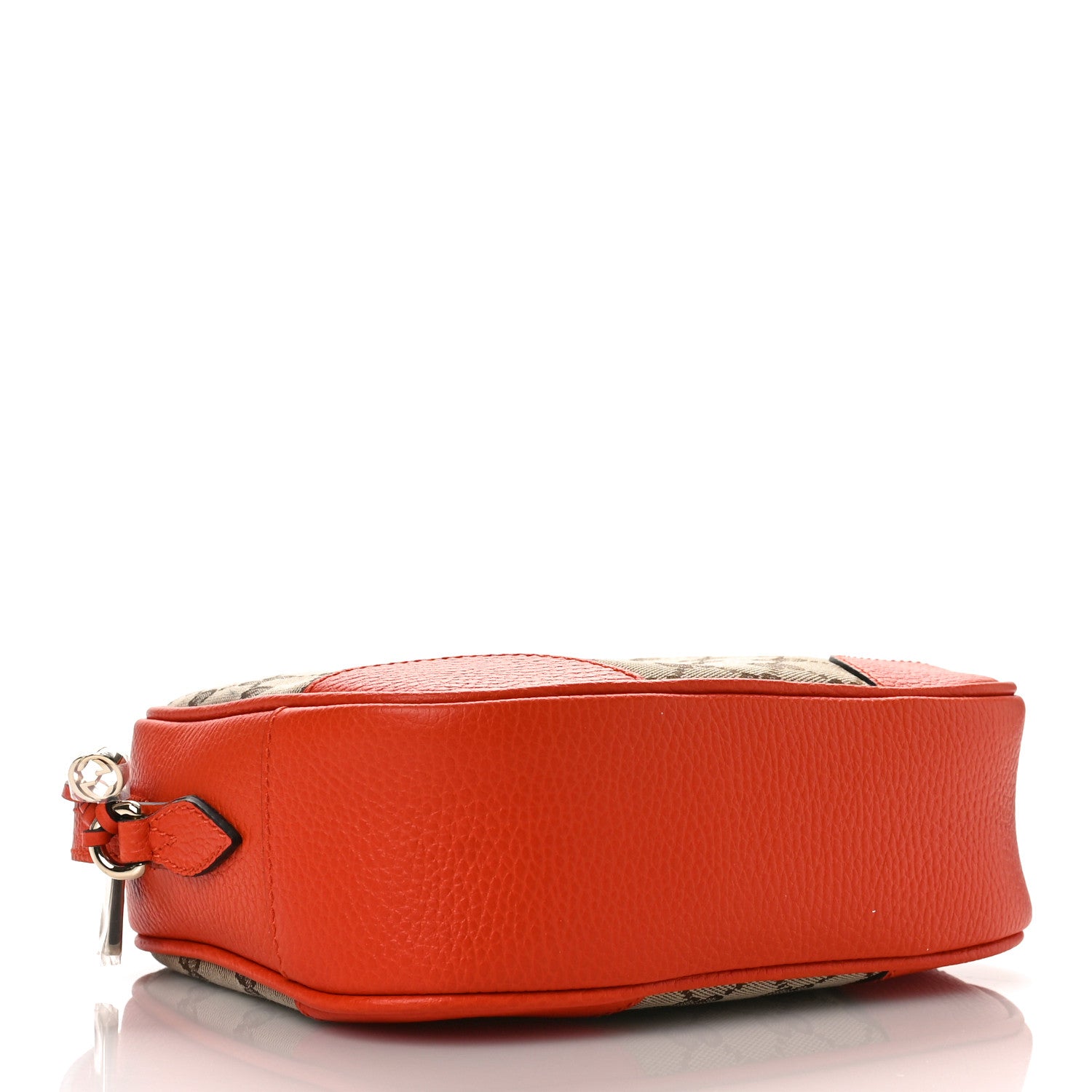 Gucci Monogram Dollar Calfskin Mini Bree Messenger Bag Beige Ebony Sun Orange 4 of 8