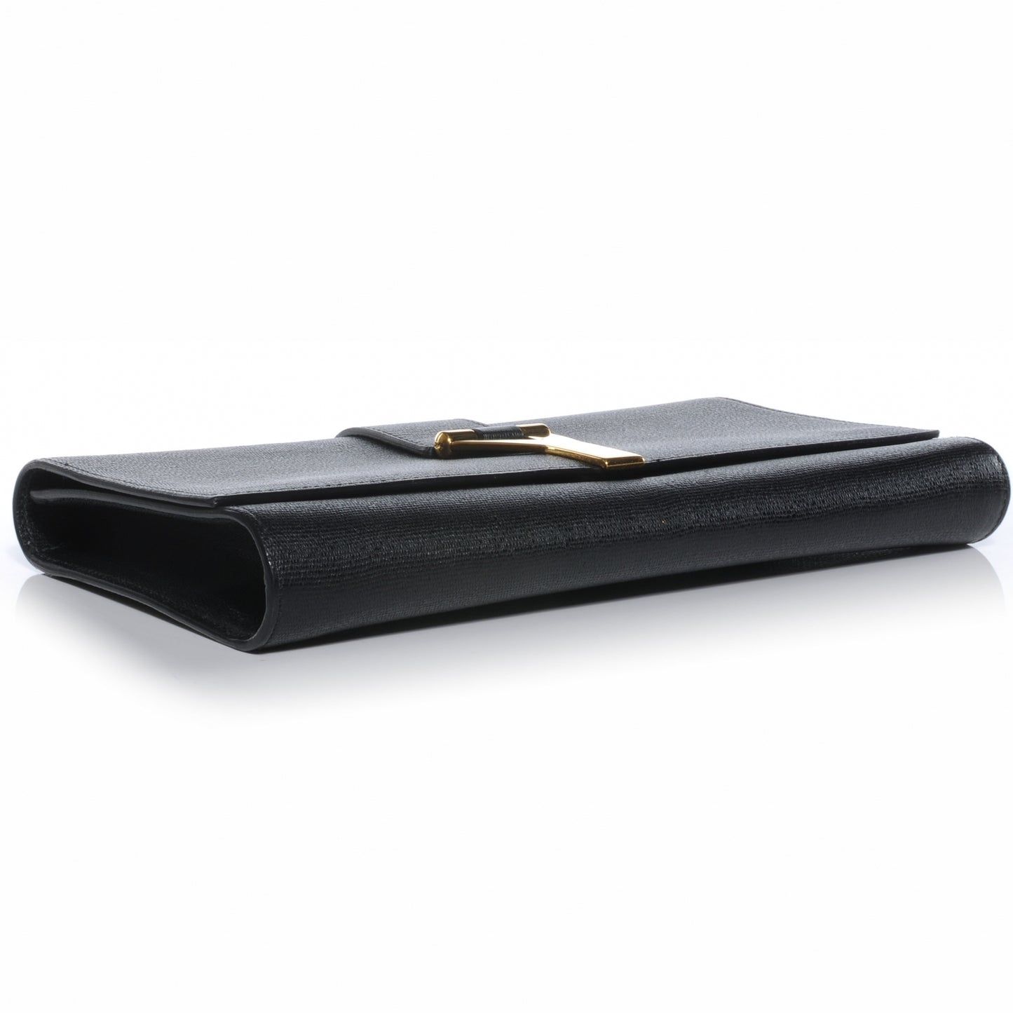 Textured Leather ChYc Clutch Black