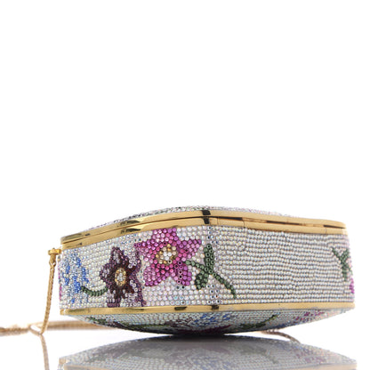 Judith Leiber Swarovski Crystal Flower Minaudiere Clutch Gold 9 of 9