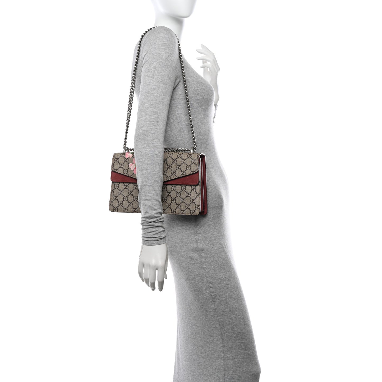 GG Supreme Monogram Blooms Small Dionysus Shoulder Bag Beige Multicolor Dry Rose