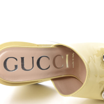Gucci Patent Lexi Horsebit High-Heel Slide Sandals 37 Burro 7 of 11