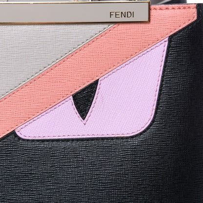 Fendi Vitello Elite Monster Petite 2Jours Tote Multicolor Black Grigio Polvere Multicolor 13 of 14