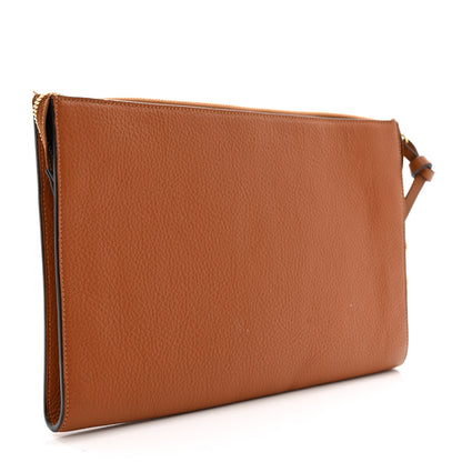 Chloe Calfskin Alphabet Flat Pouch Clutch Tan 3 of 14