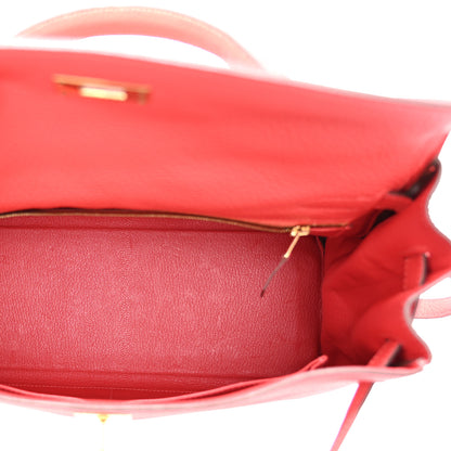 Hermes Togo Kelly Retourne 32 Rouge Pivoine 5 of 10
