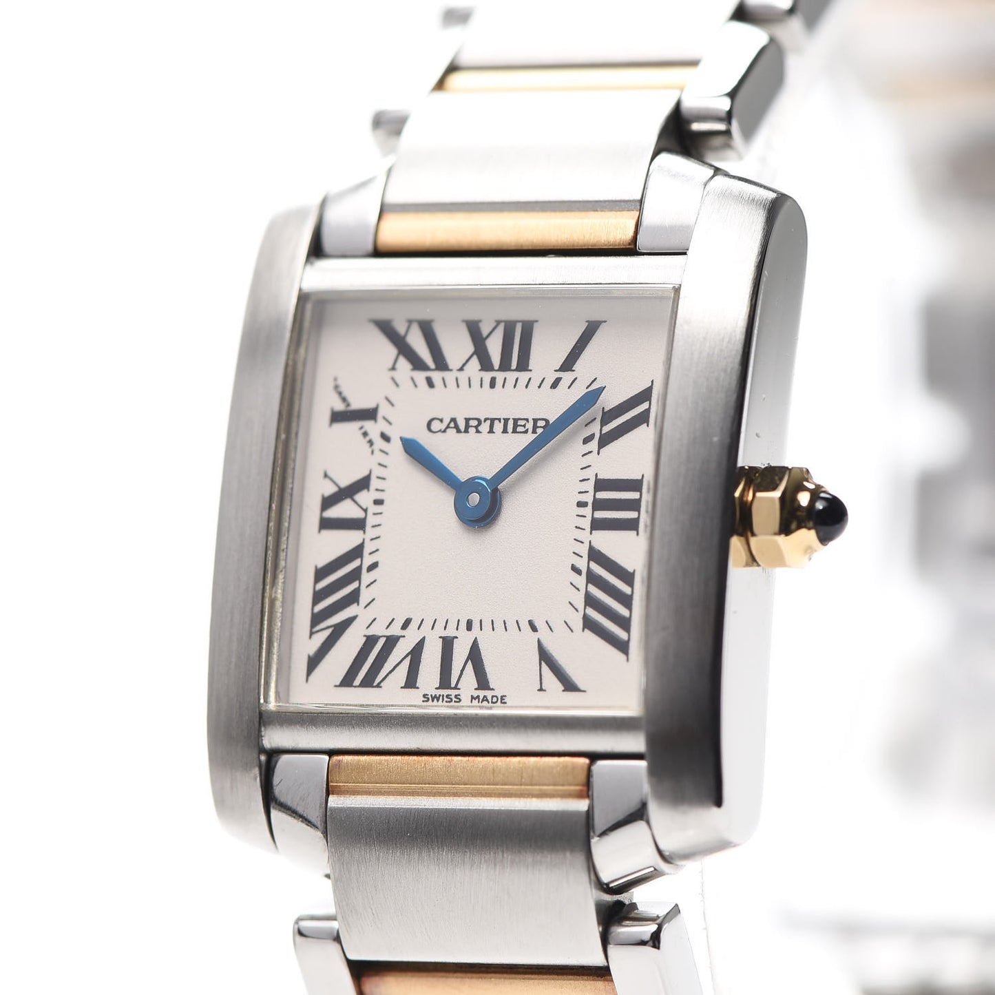 Stainless Steel 18K Yellow Gold 20mm Tank Francaise Quartz Watch