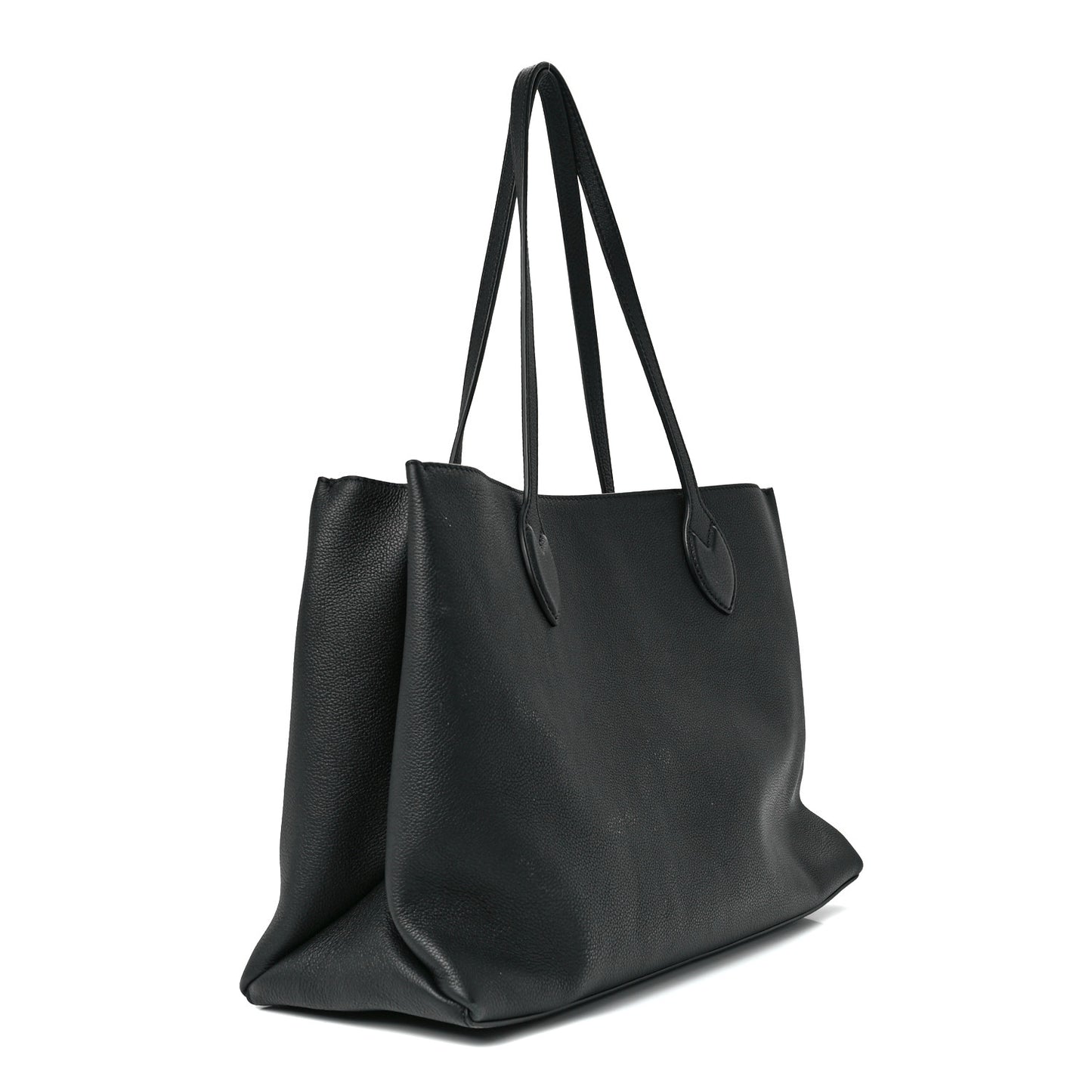 Grained Calfskin Lockme Shopper Black