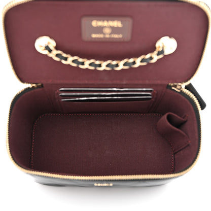 Chanel Lambskin Quilted Small Vanity Case With Chain Black 5 of 14