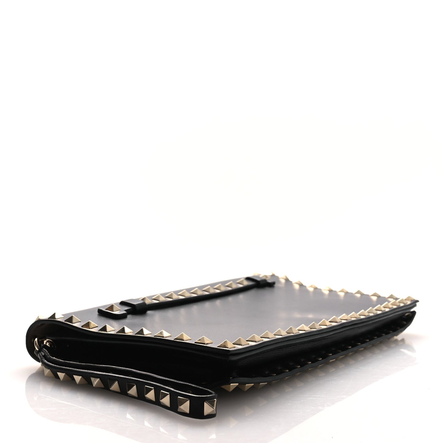 Nappa Rockstud Wristlet Clutch Black