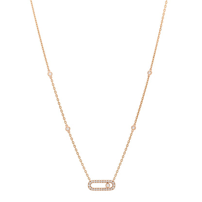 Messika 18K Rose Gold Diamond Move Uno Pave Necklace 1 of 5