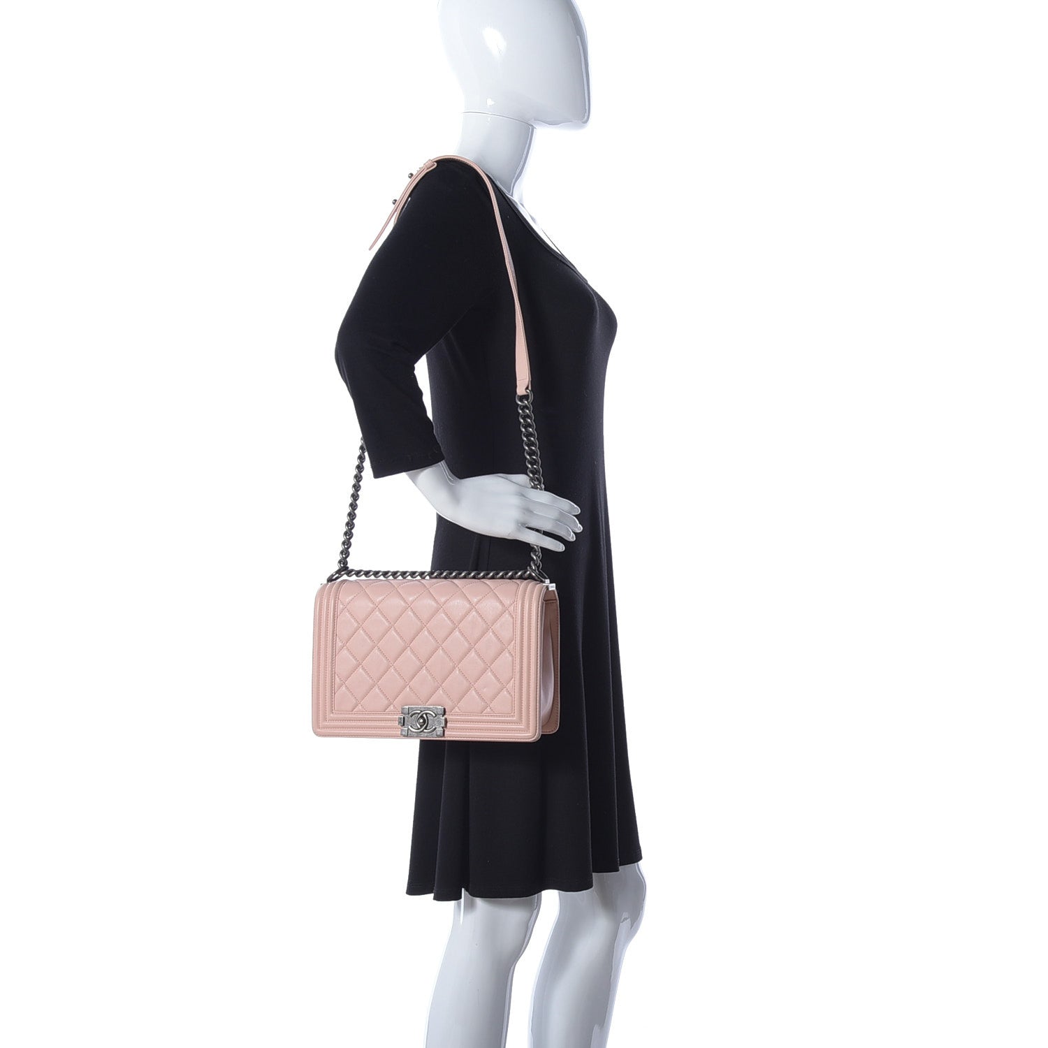 Chanel Calfskin Quilted New Medium Boy Flap Light Pink 2 of 11