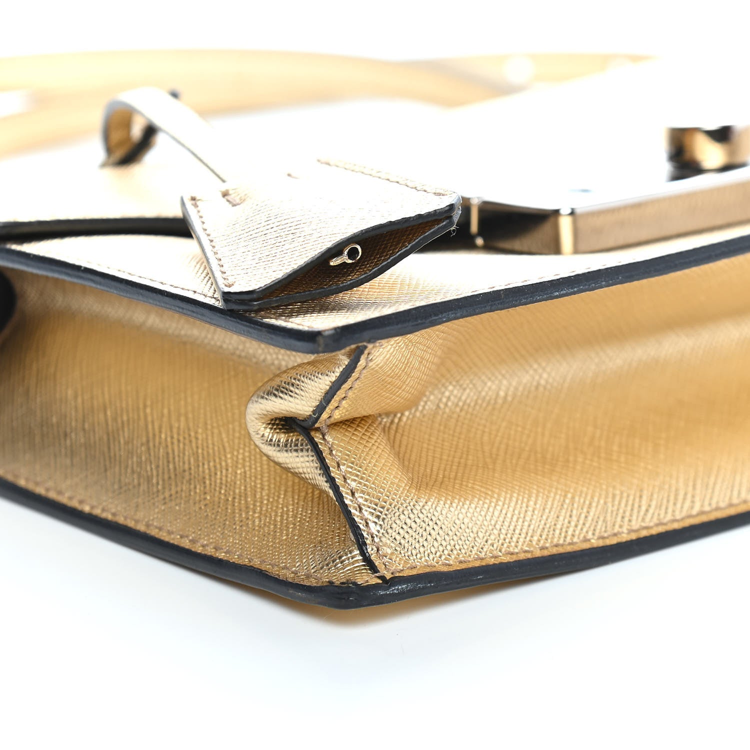 Prada Saffiano Lux Sound Shoulder Bag Platino 7 of 8