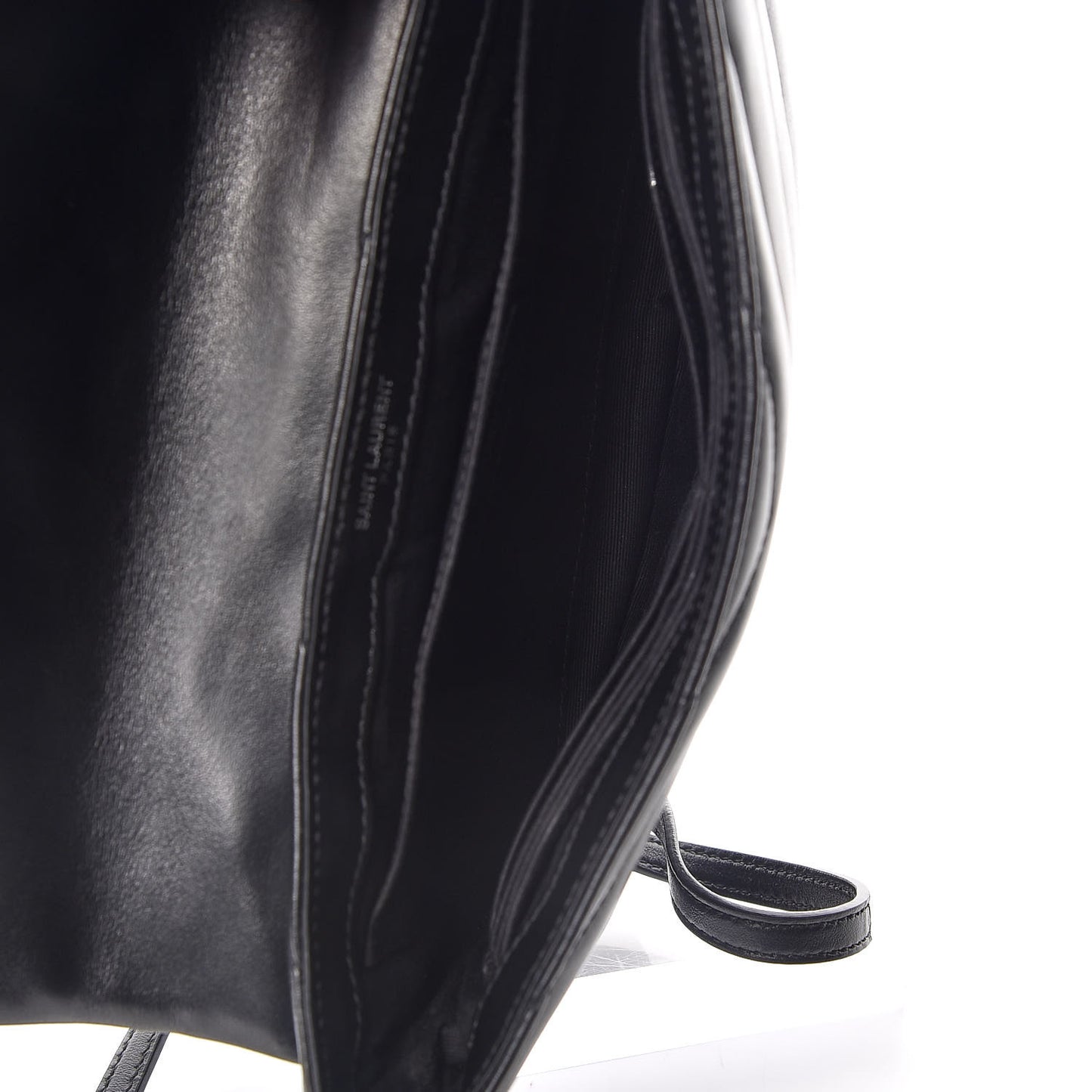 Calfskin Y Quilted Monogram Loulou Flap Bag Black