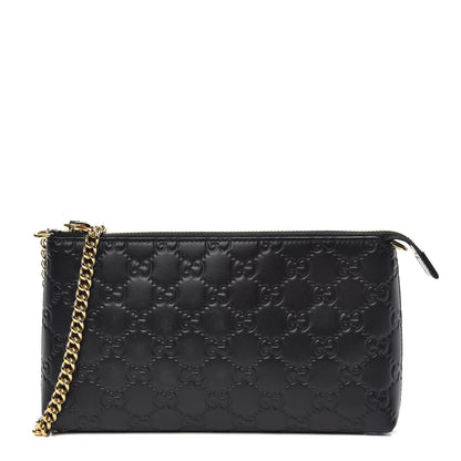 Gucci Guccissima Signature Wrist Wallet Black 1 of 8
