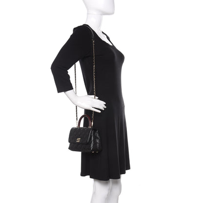 Chanel Caviar Lizard Embossed Quilted Extra Mini Coco Handle Flap Black 2 of 11