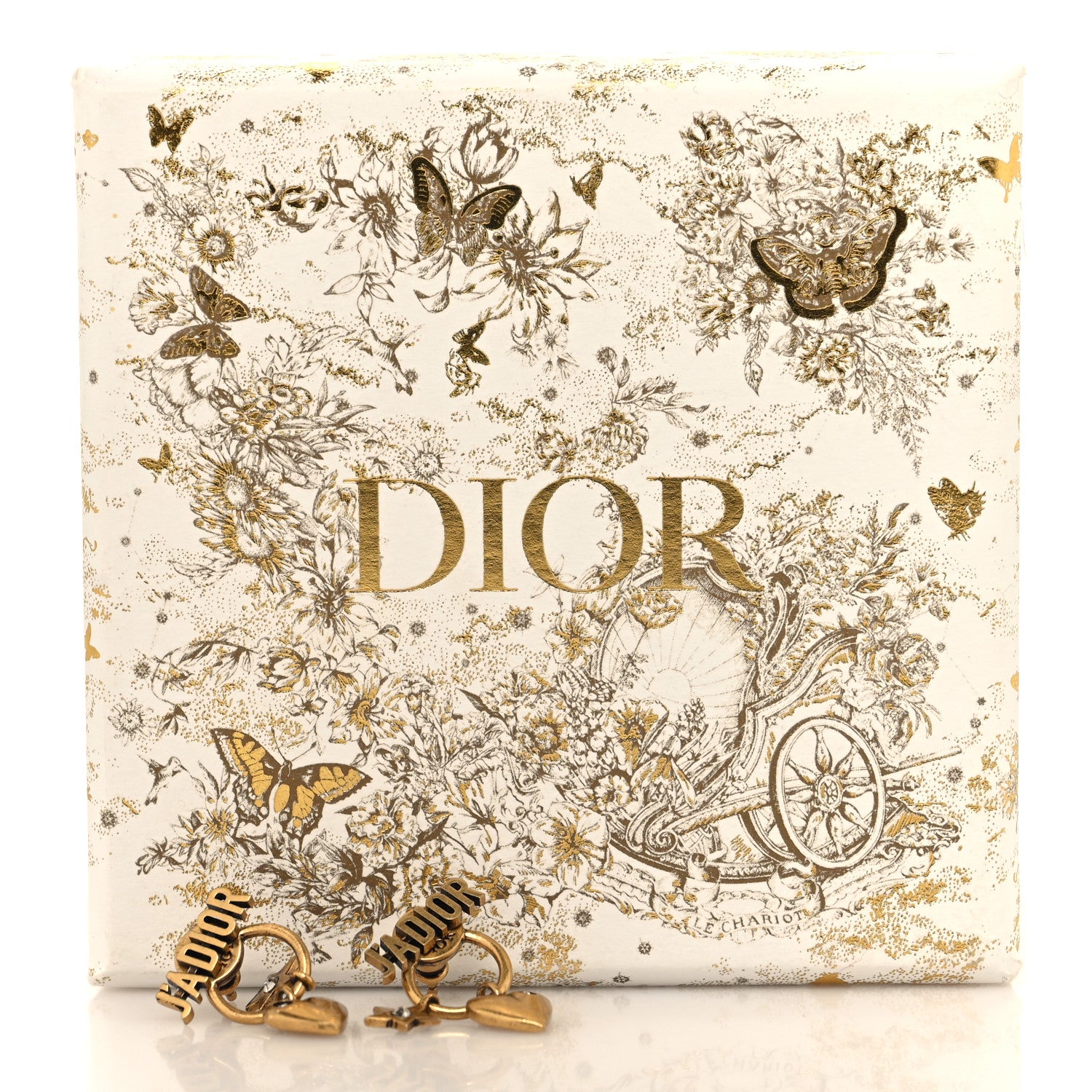 Christian Dior Metal Heart Star J'adior Drop Earrings Antique Gold 5 of 5