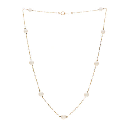 Mikimoto 18K Yellow Gold Akoya Pearl 4.5-6mm Station Necklace 3 of 5
