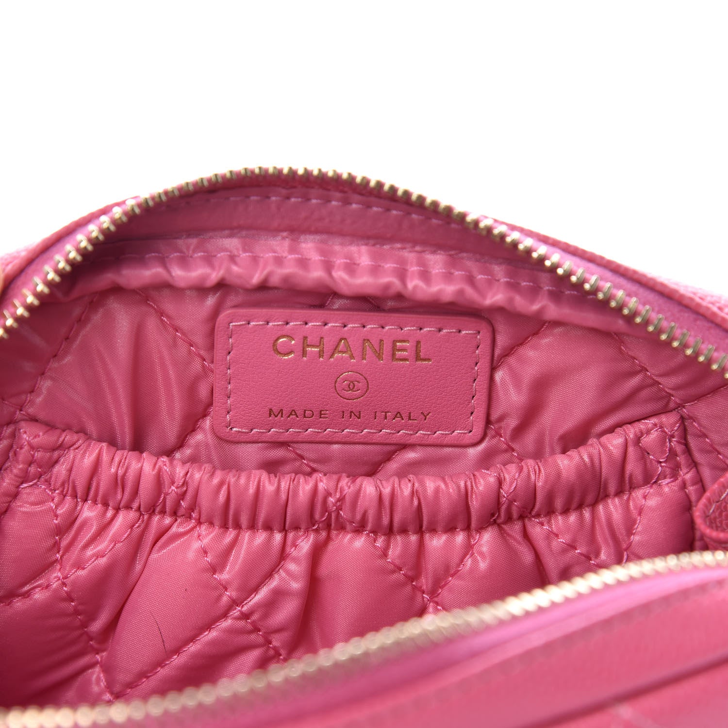 Chanel Caviar Quilted Small Curvy Pouch Cosmetic Case Pink 6 of 8