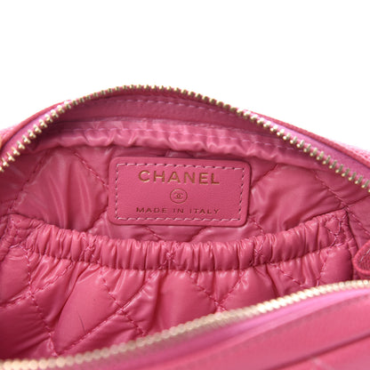 Chanel Caviar Quilted Small Curvy Pouch Cosmetic Case Pink 6 of 8