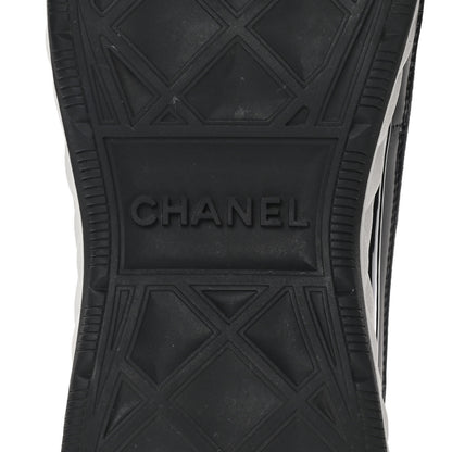 Chanel Velvet Calfskin Mixed Fibers CC Sneakers 40 Black 7 of 10