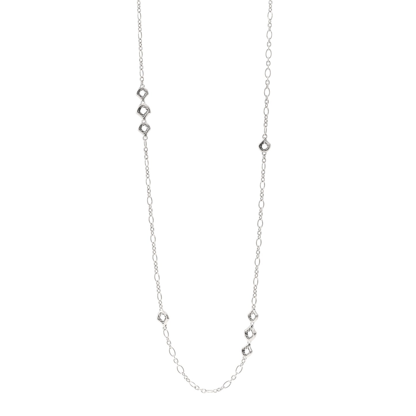 Sterling Silver Legends Naga Dragon Scale Station Necklace