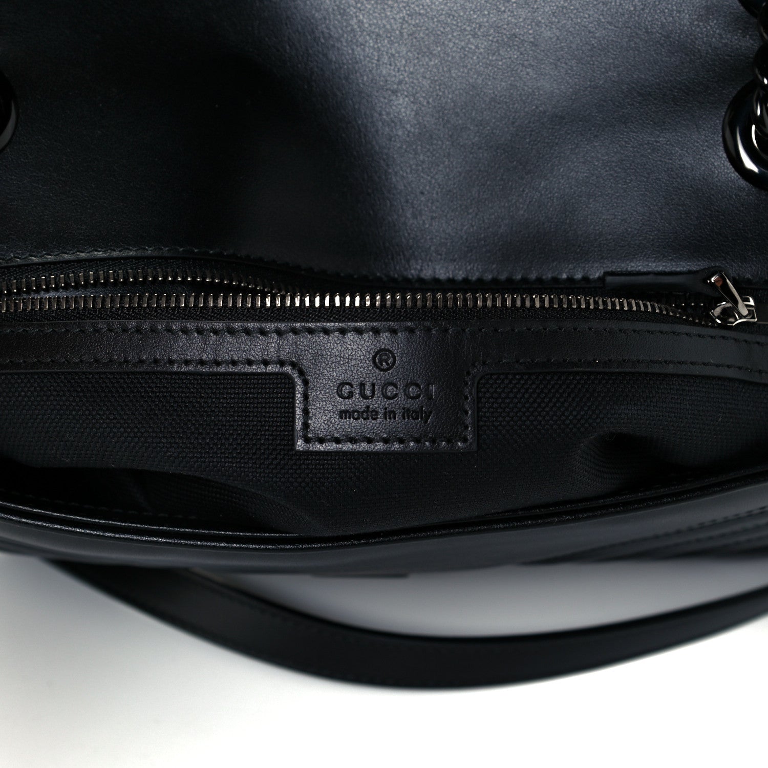 Gucci Calfskin Matelasse Monochrome Small GG Marmont Shoulder Bag Black 9 of 11