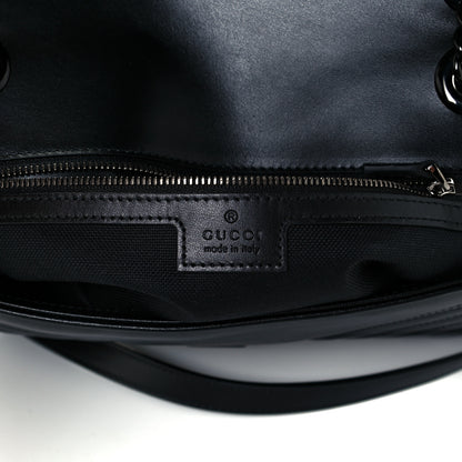 Gucci Calfskin Matelasse Monochrome Small GG Marmont Shoulder Bag Black 9 of 11