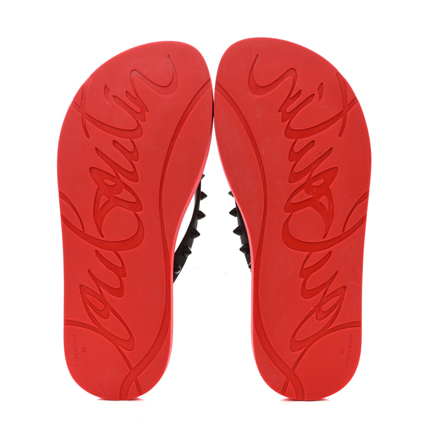 Rubber Spike Loubi Donna Flip Flop 36 Black Red