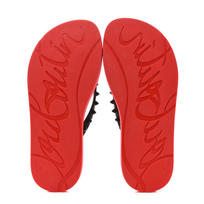 Christian Louboutin Rubber Spike Loubi Donna Flip Flop 36 Black Red 6 of 8