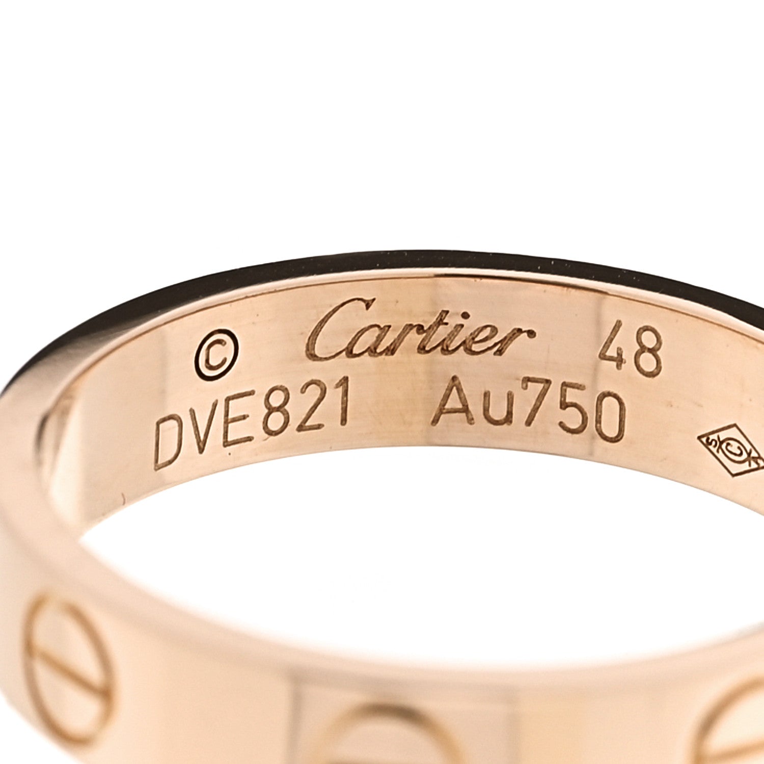 Cartier 18K Pink Gold 3.5mm LOVE Wedding Band Ring 48 4.5 4 of 4