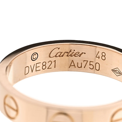 Cartier 18K Pink Gold 3.5mm LOVE Wedding Band Ring 48 4.5 4 of 4
