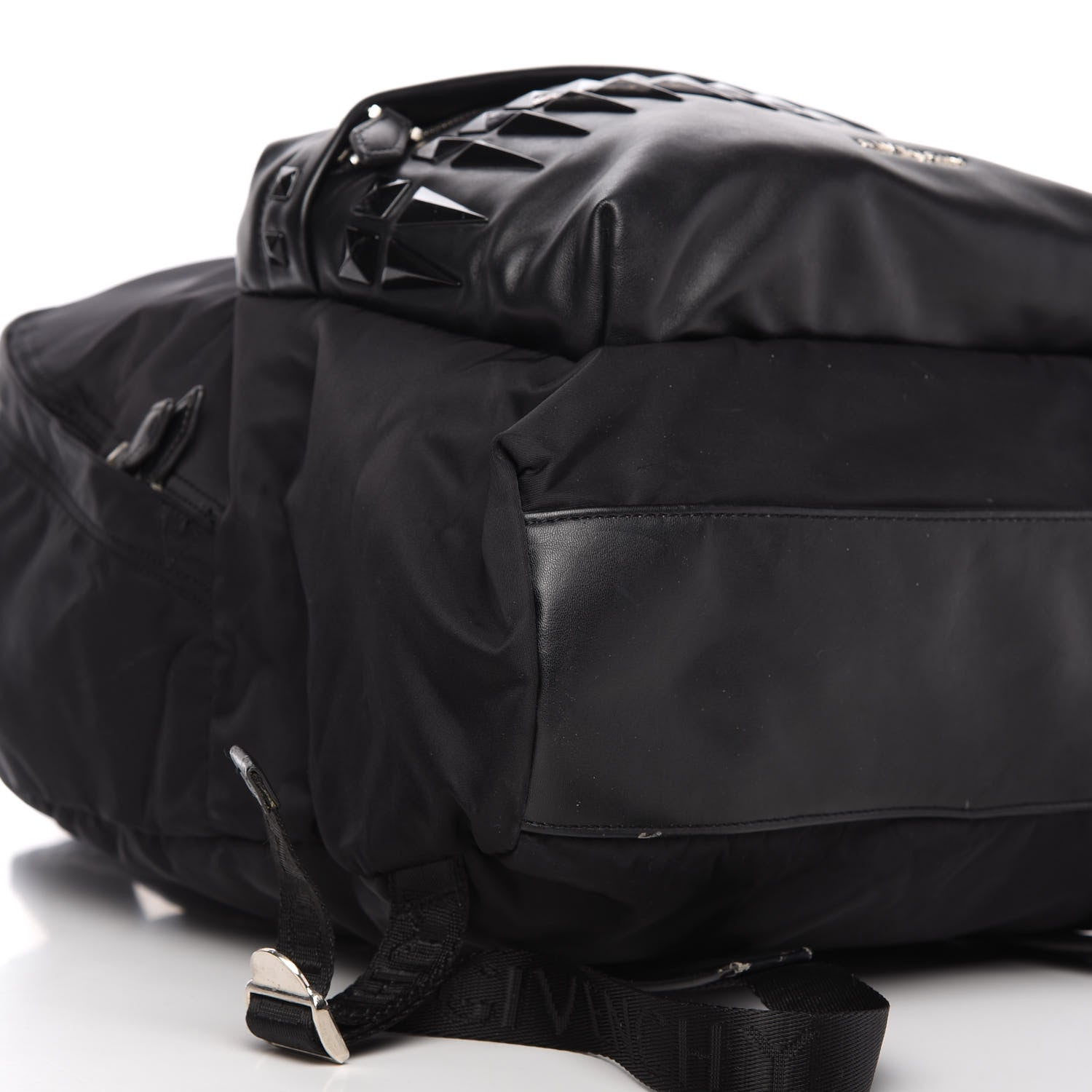 Givenchy Nylon Calfskin Studded Backpack Black 774391