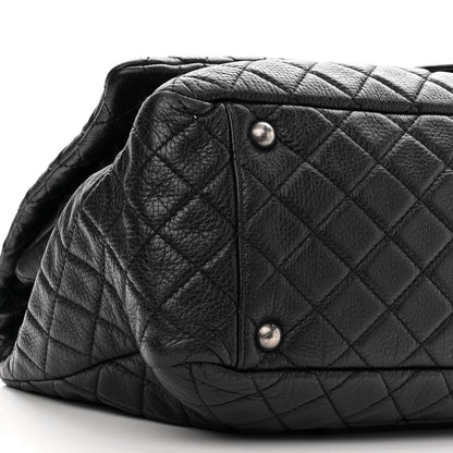 Chanel Calfskin Quilted XXL Travel Flap Bag Black 9 of 10