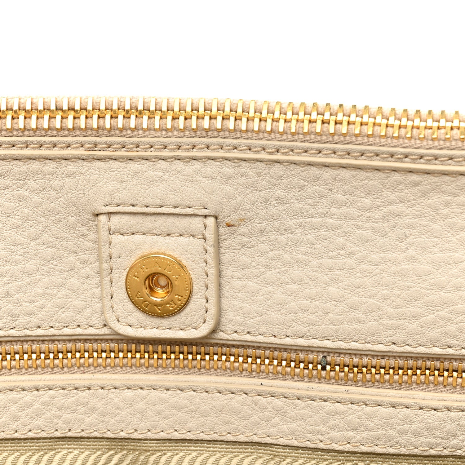 Prada Vitello Daino Large Double Zip Tote Talco 12 of 23