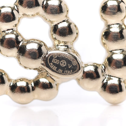 Chanel Metal Glass Swirling Pearls Brooch Pin Gold 3 of 4
