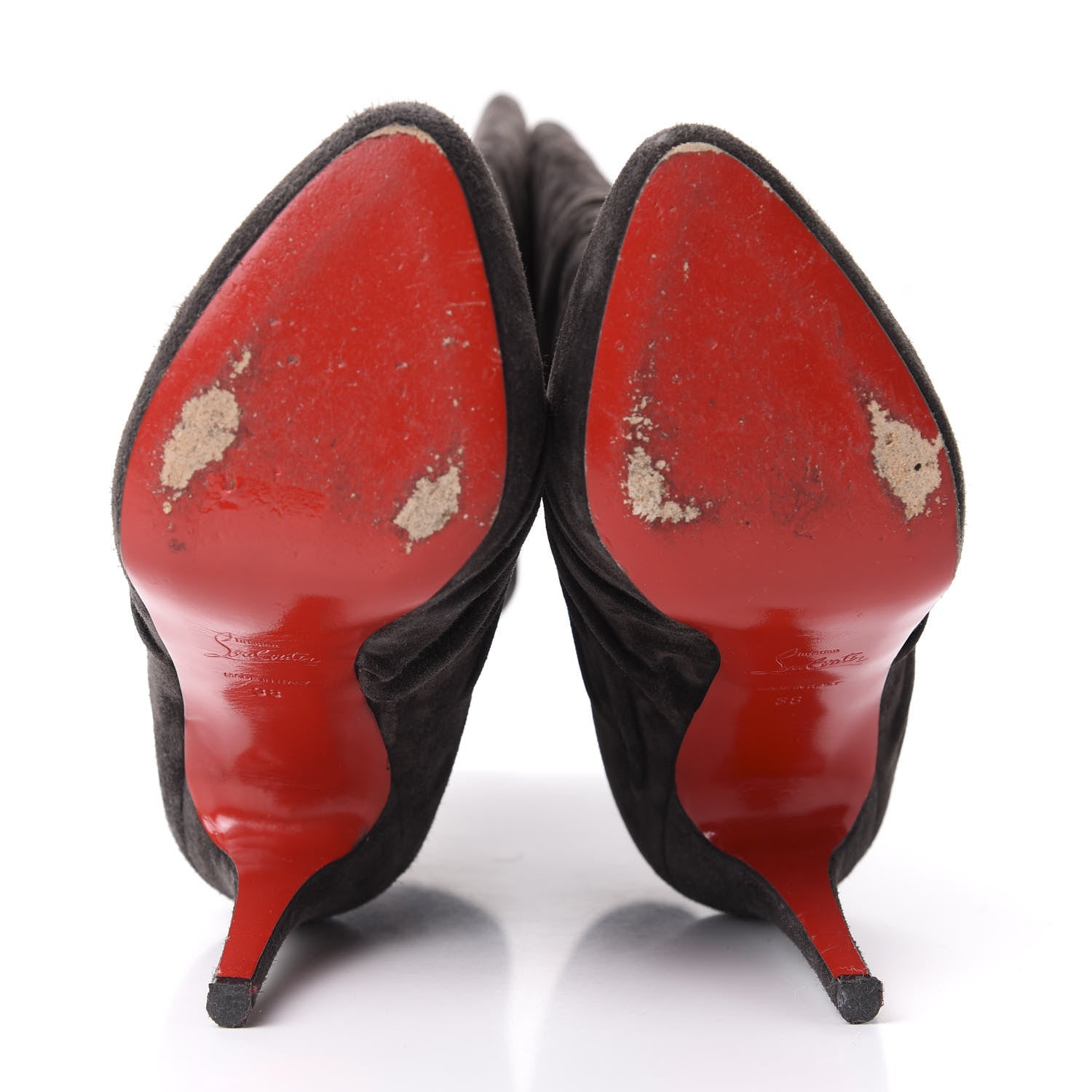 Christian Louboutin Veau Velours Piros 120 Boot 38 Africa 5 of 10