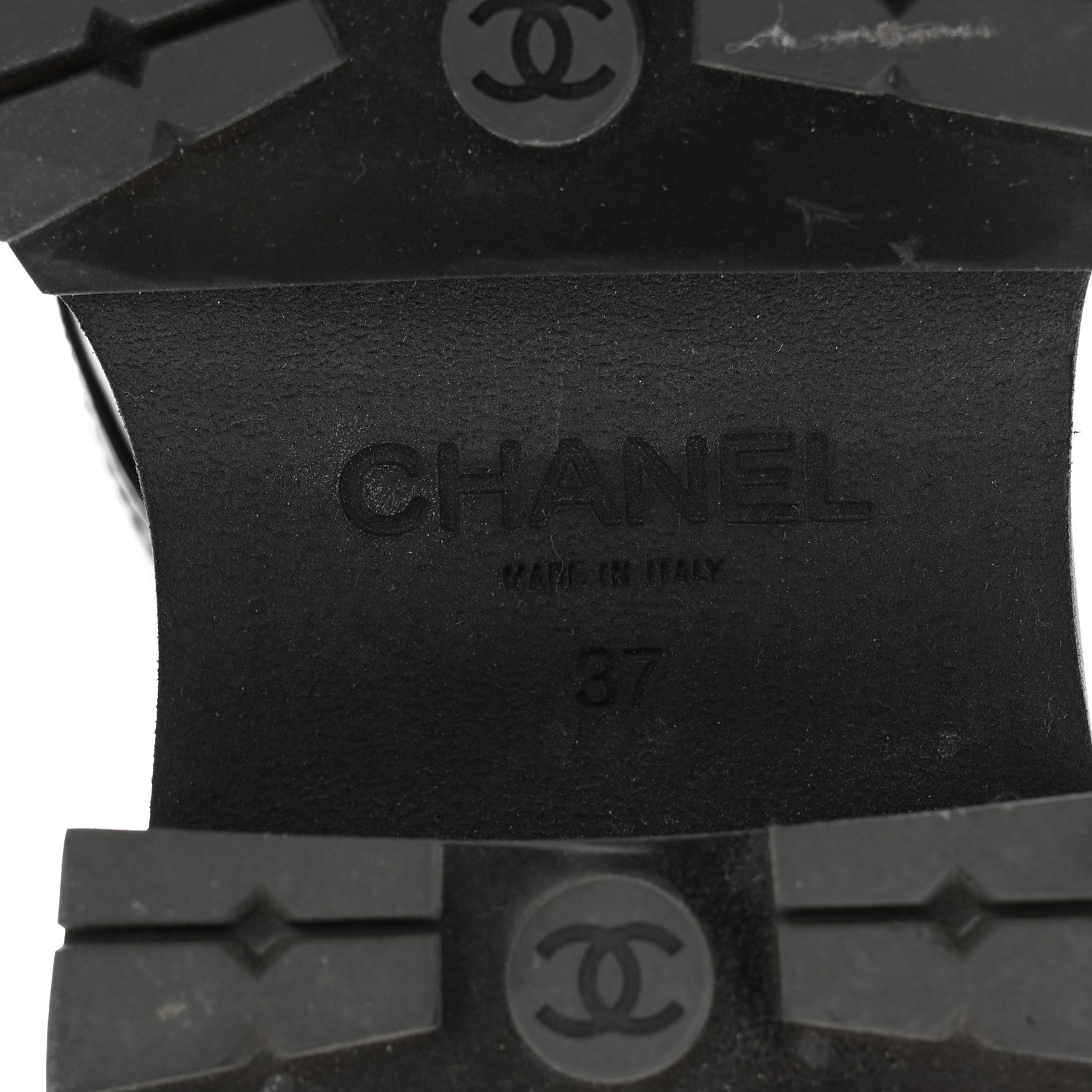 Chanel Calfskin Patent Stitched Cap Toe Lace Up Oxfords 37 Black 7 of 11