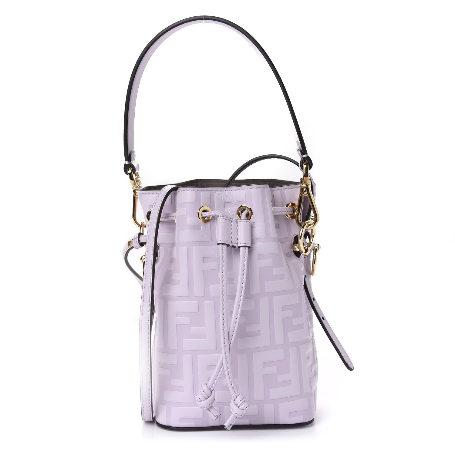 Fendi Vitello Termosport F is Fendi FF 1974 Embossed Mini Mon Tresor Bucket Bag Anemone 1 of 11