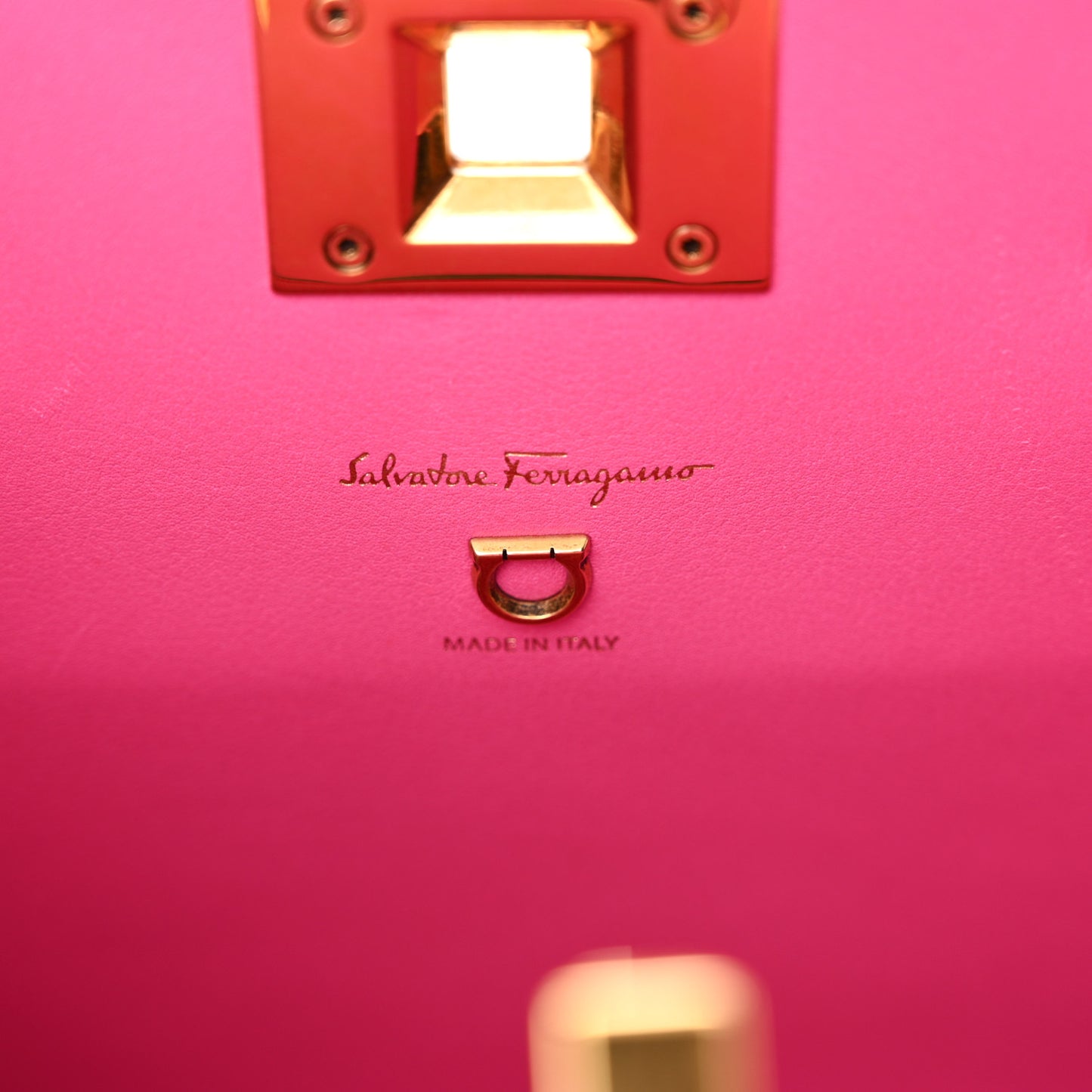 Hammered Calfskin Small The Studio Box Bag Hot Pink