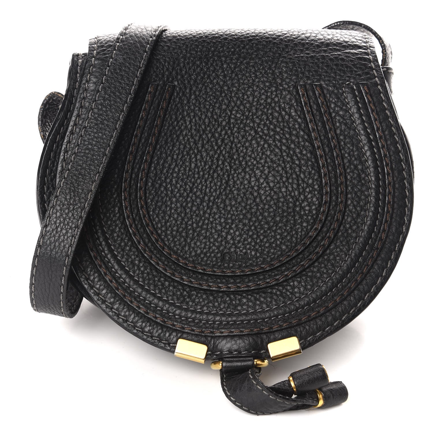 Chloe Calfskin Mini Marcie Round Crossbody Bag Black 1 of 11