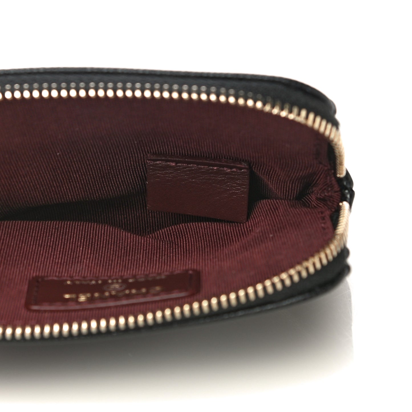 Caviar Quilted Zip Card Holder Wallet Black