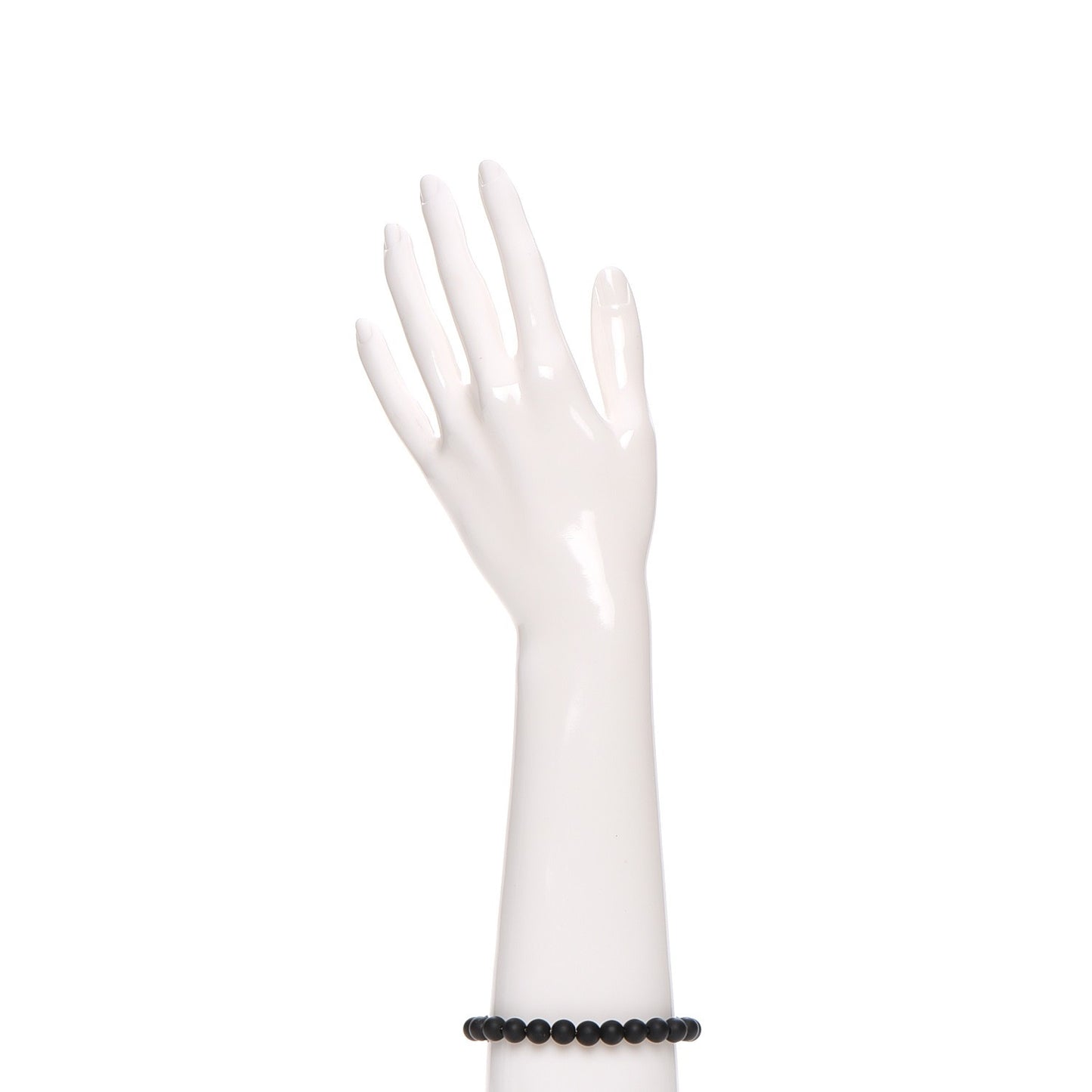 Sterling Silver Black Onyx 8mm Spiritual Beads Bracelet