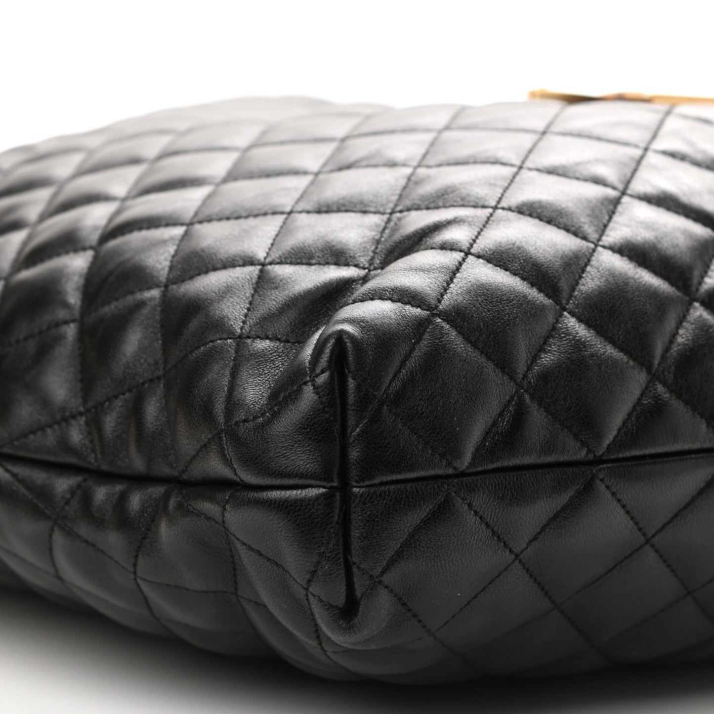 Lambskin Quilted Maxi Icare Shopping Tote Black