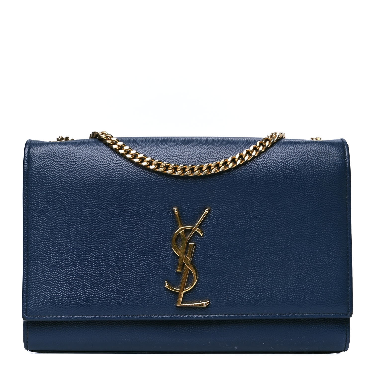 Saint Laurent Grain De Poudre Medium Classic Monogram Kate Satchel Denim Blue 1 of 7