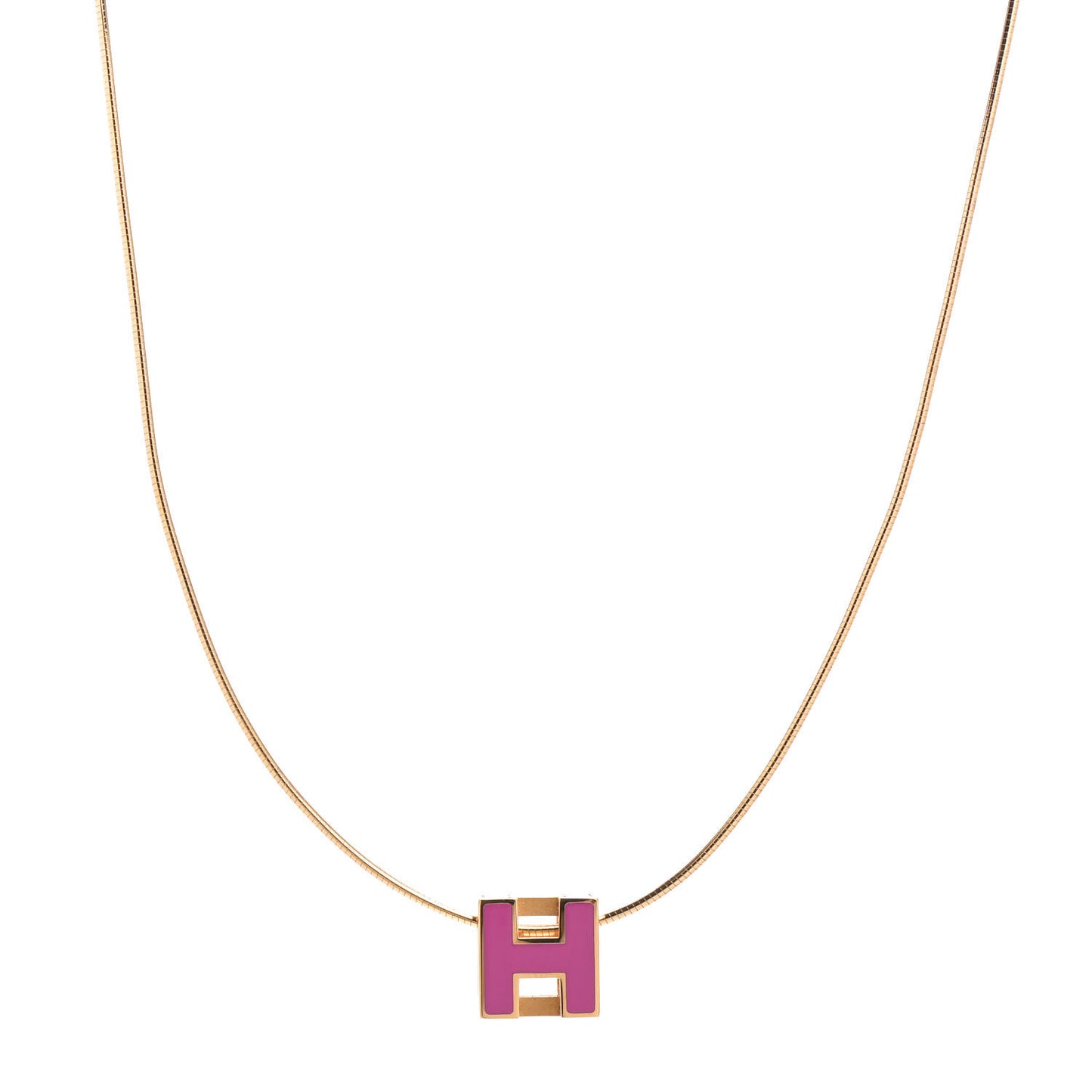Gold Lacquered Cage d'H Pendant Necklace Rose Indien