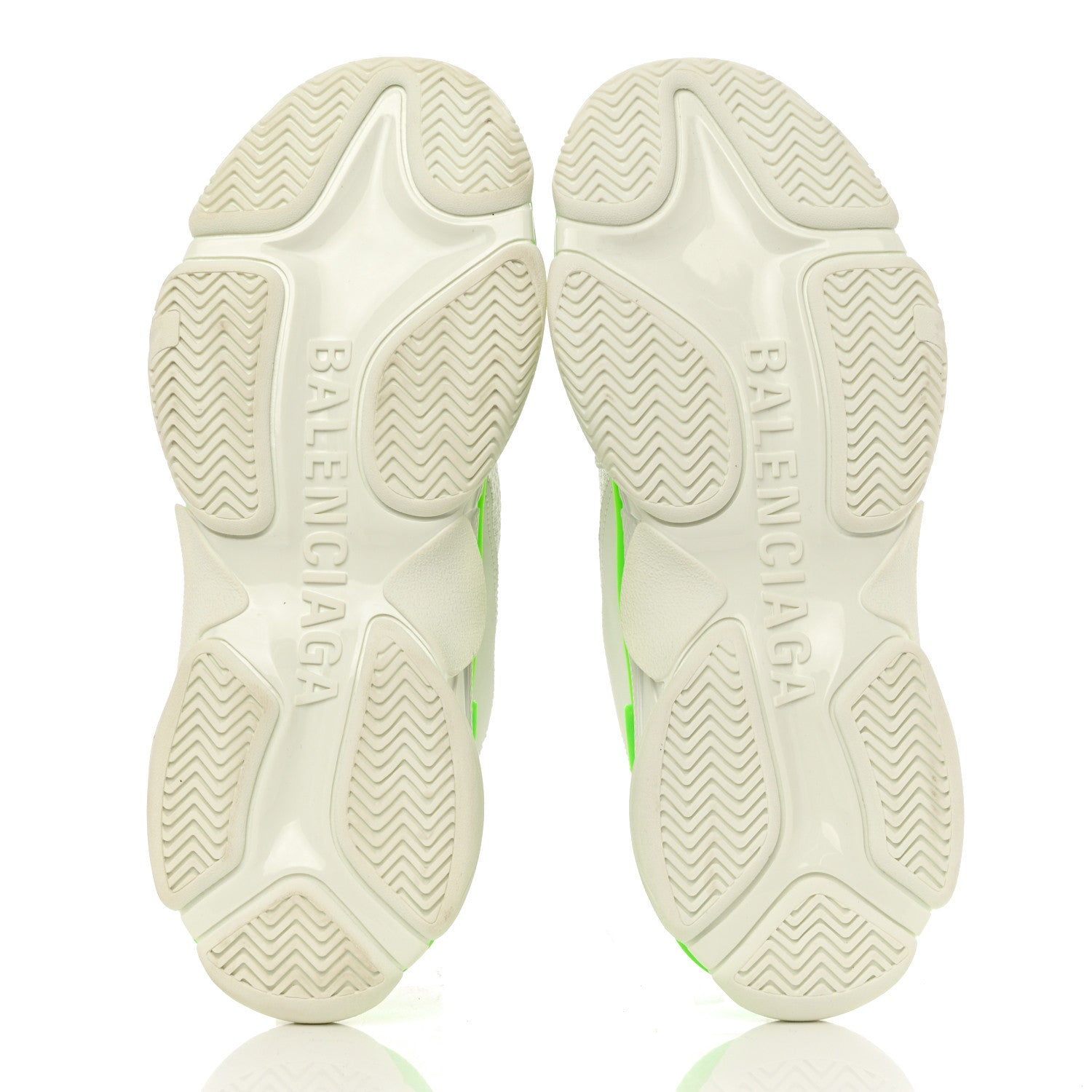 Balenciaga Fabric Mesh Mens Triple S Sneakers 45 White Fluo Green 5 of 9