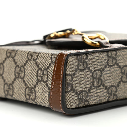 Gucci GG Supreme Monogram Mini Horsebit 1955 Crossbody Bag Beige Brown Sugar 10 of 12